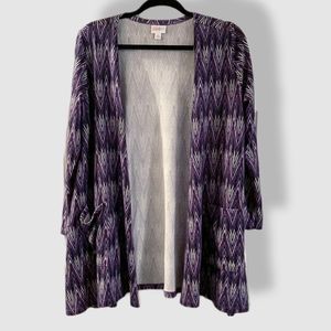 Lularoe Caroline Cardigan Purple Chevron